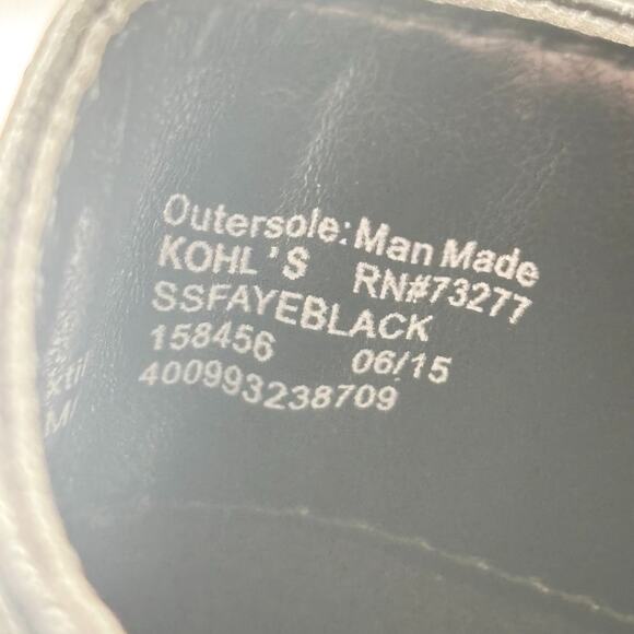 Kohls Boots Women’s Sz 8 Booties Shoes Black Leather Ankle Zipper Side-Top Strap - Picture 9 of 9